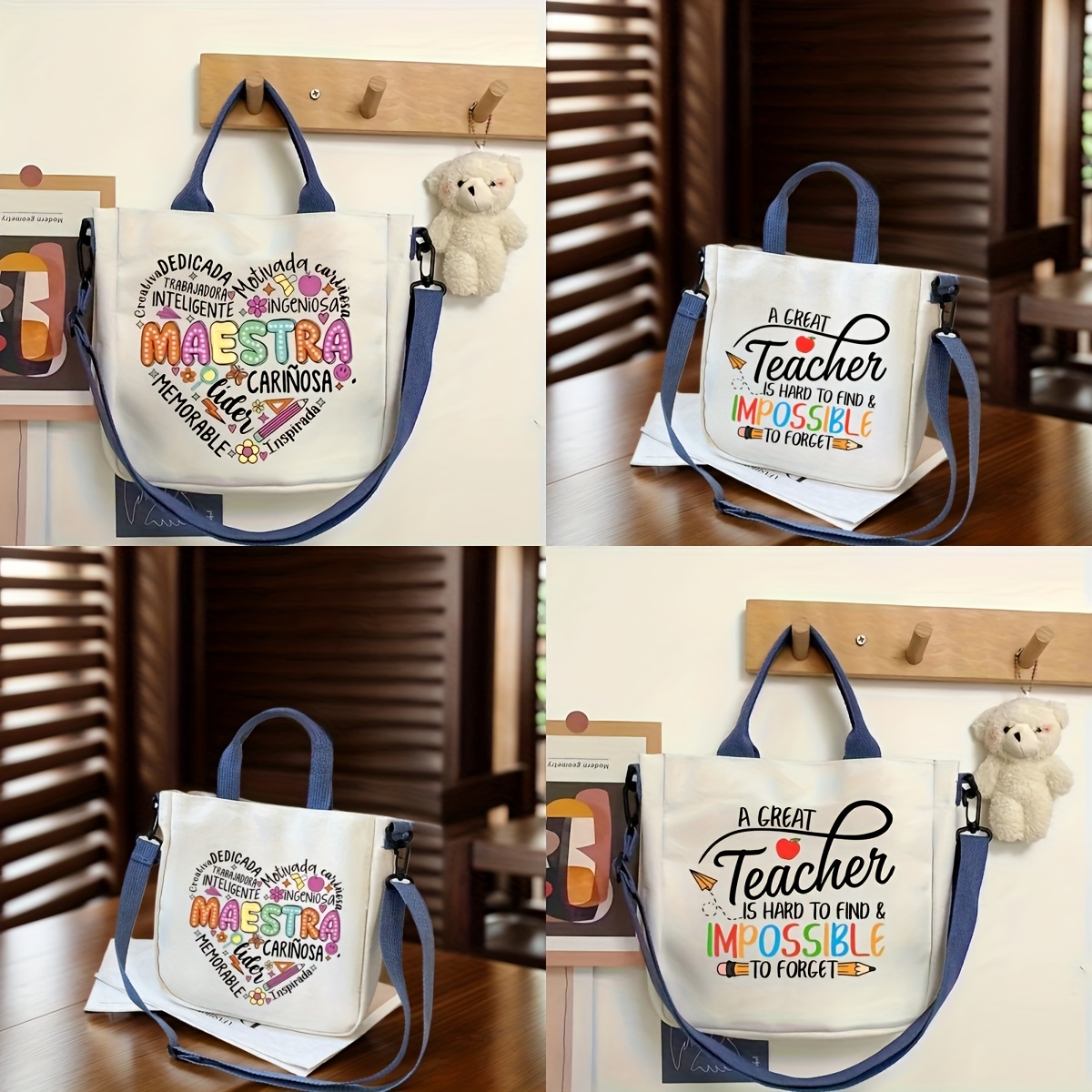 Borsa mare regalo maestra / insegnante Una maestra insegna, ama, ispira