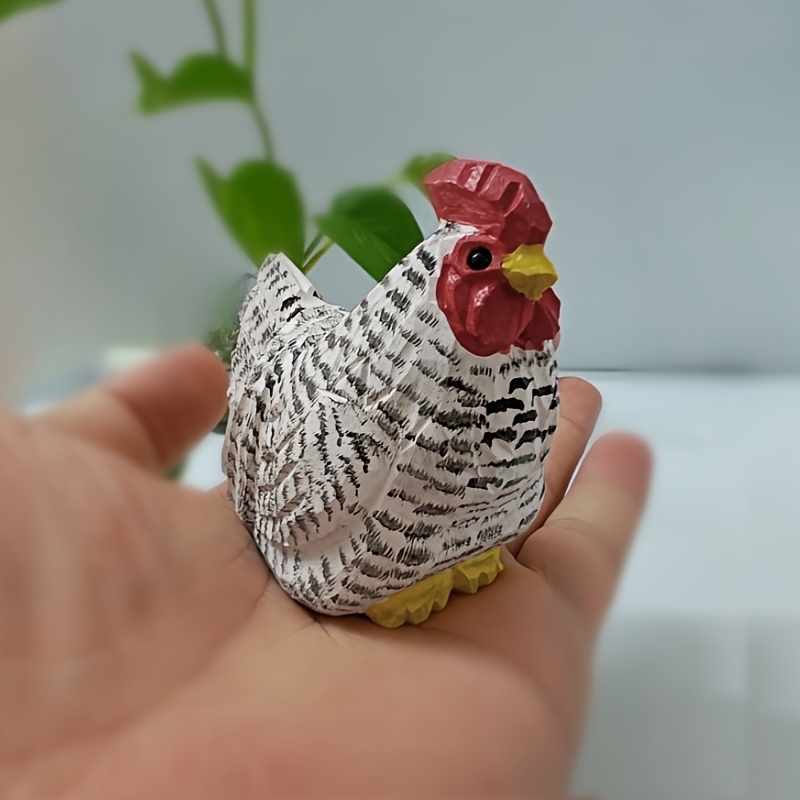Image of Hand-carved Rooster And Hen Sculpture, Home Decor, Room Decoration, Desk And Tv Cabinet Ornament, Birthday/holiday Gift