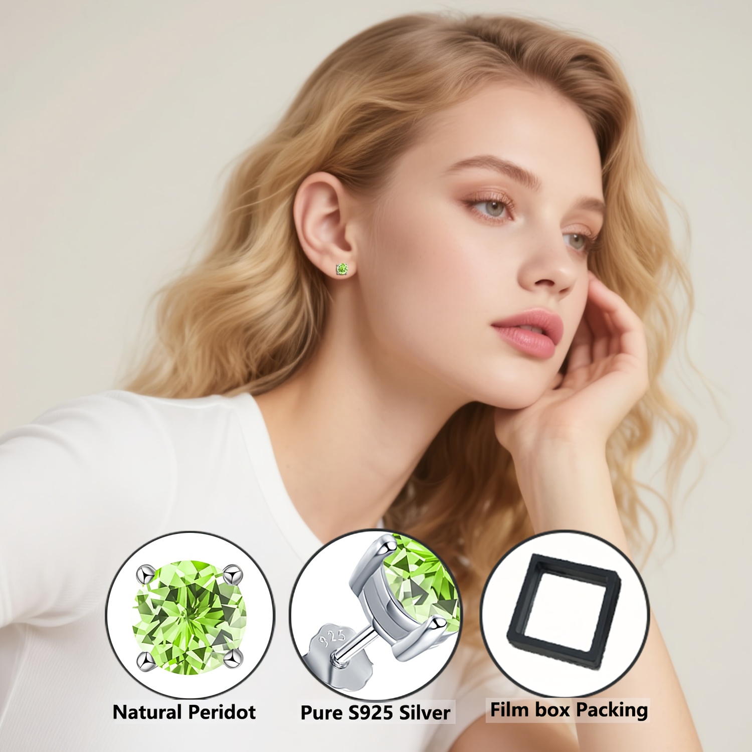 Gorgeous Natural Peridot S925 Silver Earrings