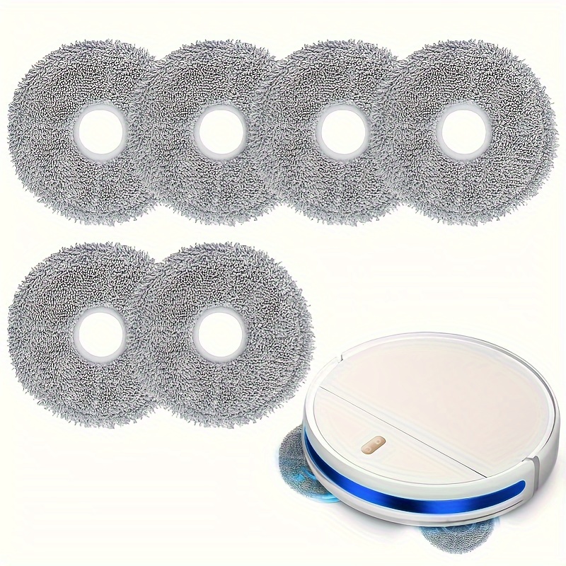 Image of 6pcs Mop Cloth, Suitable L10 Ultra/ L10s Pro/ L10s/ L20 Ultra/ Xiaomi X10+ Robot Vacuum Cleaner, High Quality Microfiber Fabric, Washable