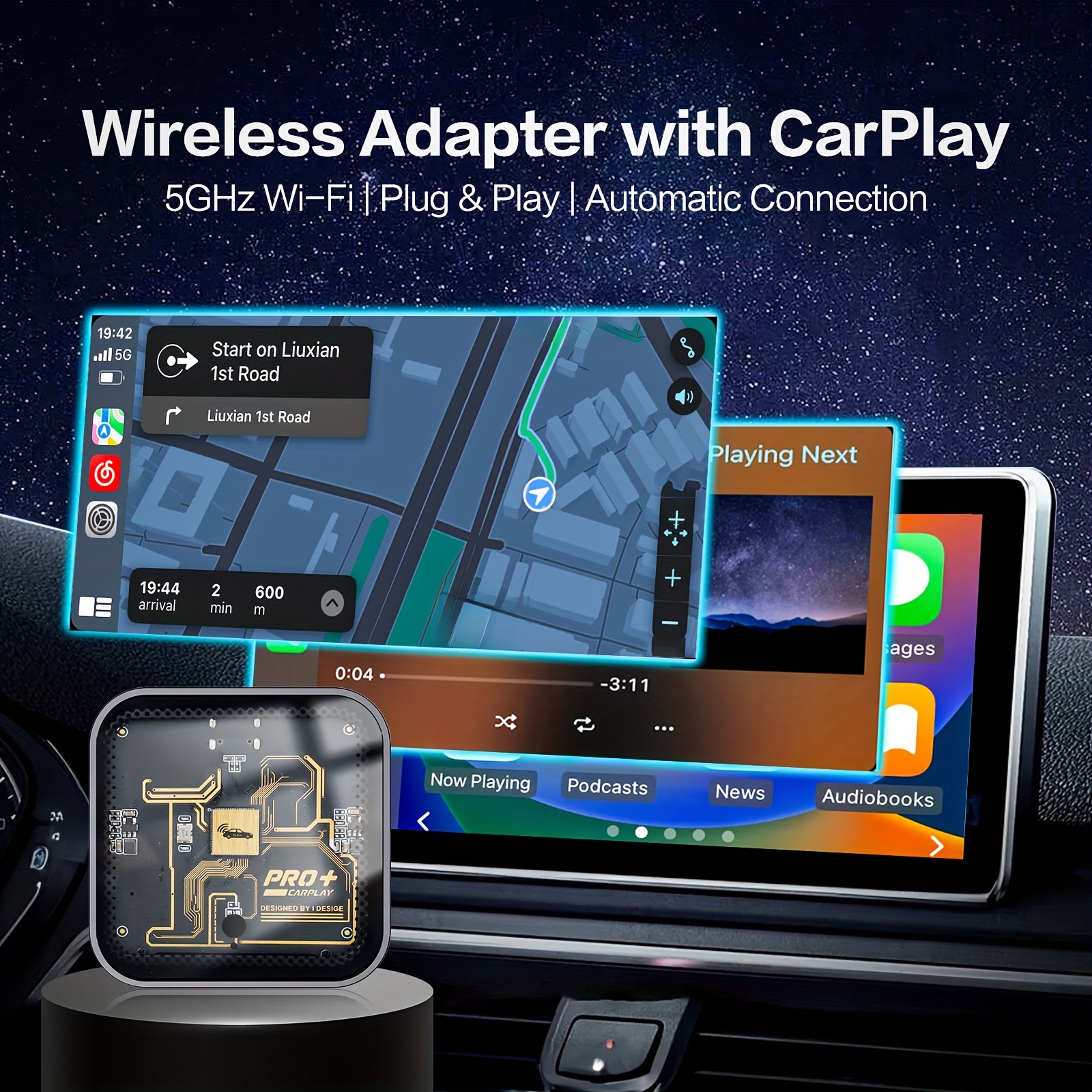 Adaptador inalámbrico CarPlay – 2024 El más reciente Dongle inalámbrico  CarPlay Convertir con cable a caja mágica inalámbrica Carplay Ai Box para