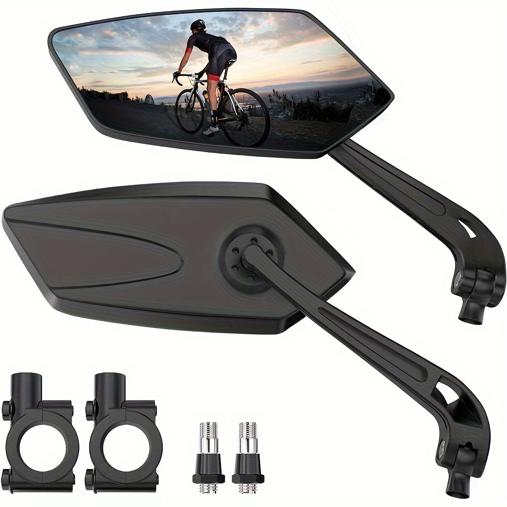 

2-piece Bike Rearview Mirrors - 360° Adjustable, Stable & Clear View For Safe Cycling - Fits All Handlebars