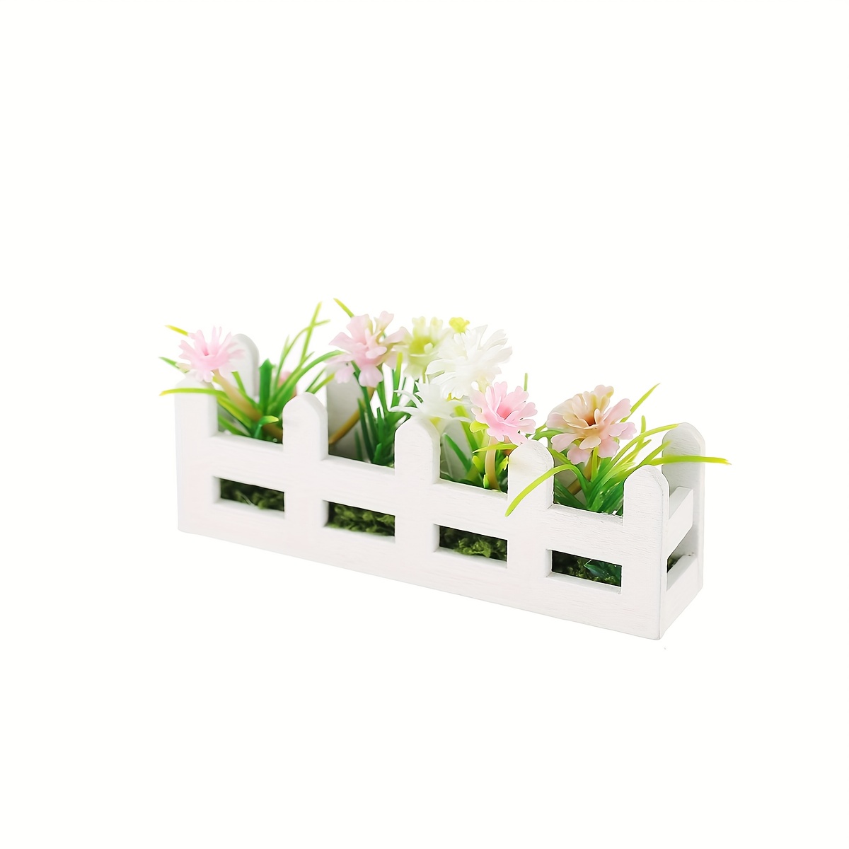 1pc, Dollhouse Miniature Simulation Flower Wooden Fence , Miniature Garden Fence Flower Bed, Pocket-sized Scene Diy Small Parts, A Collectible Gift For Hobbyists And Enthusiasts