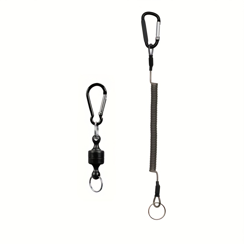 Image of 2pcs New Magnetic Fishing Anti-loss Rope-magnetic & Lanyard Included, Quick-release Strong Magnetic Portable Clip, Anti-drop Telescopic Rope, Fits Fish Grips & Other Tools, Outdoor Fishing Gear