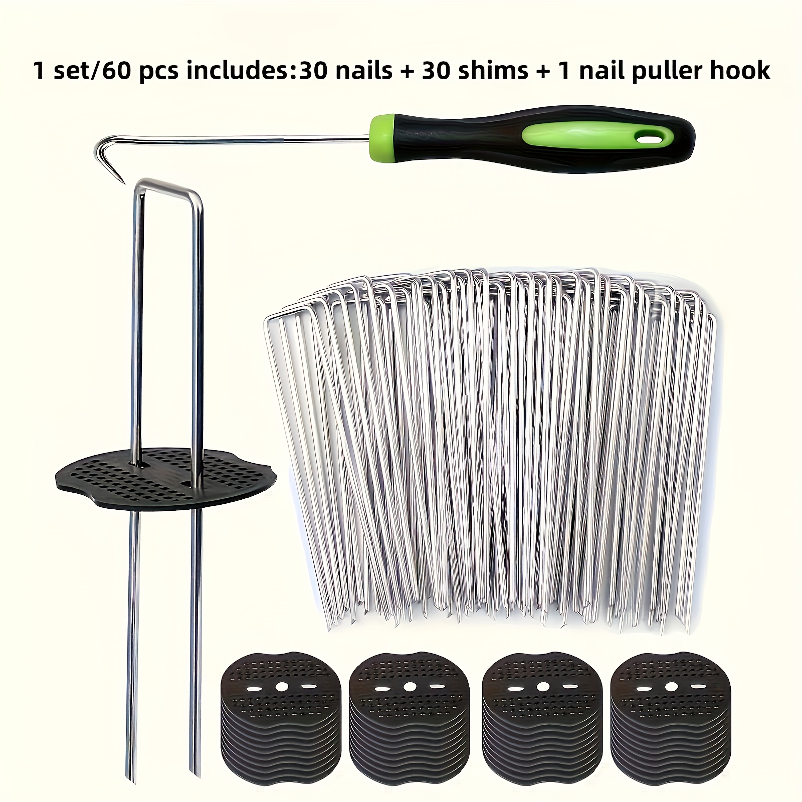E-shop U-förmige Erdanker Unterlegscheiben Set, 60/160 Stück optional – Outdoor-Gartenanker, geeignet für Rasenstoff/Grasdekoration/Gartenbau mehr