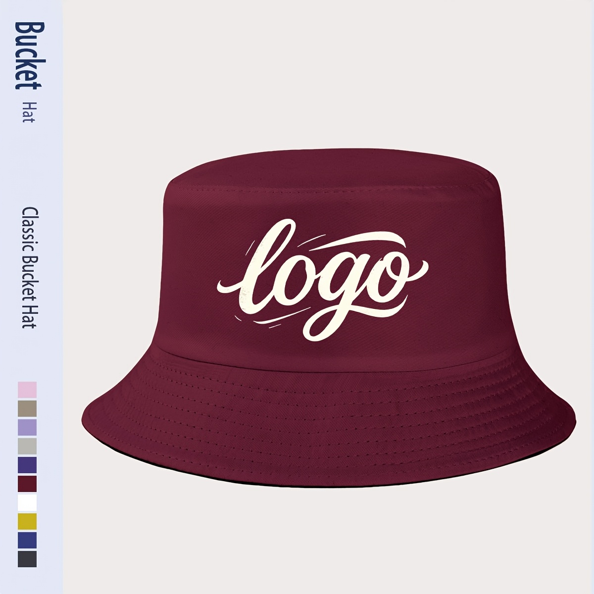 TEMU [customization] Easy All-match Fisherman Hat With Customizable Picture, Personalized Text, Photo, Or Logo - Options For Trendy Matching, Outdoor