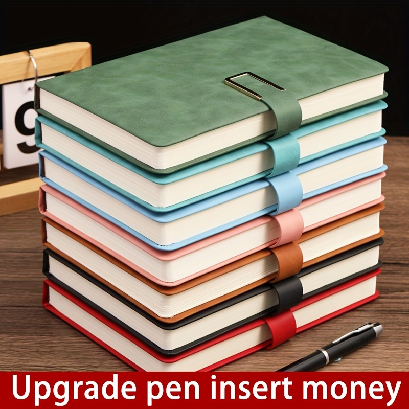 TEMU 1pc/thickened A5 Notebook For College Students, Leather Business Notebook, Vintage Diary, Soft Leather Notebook.