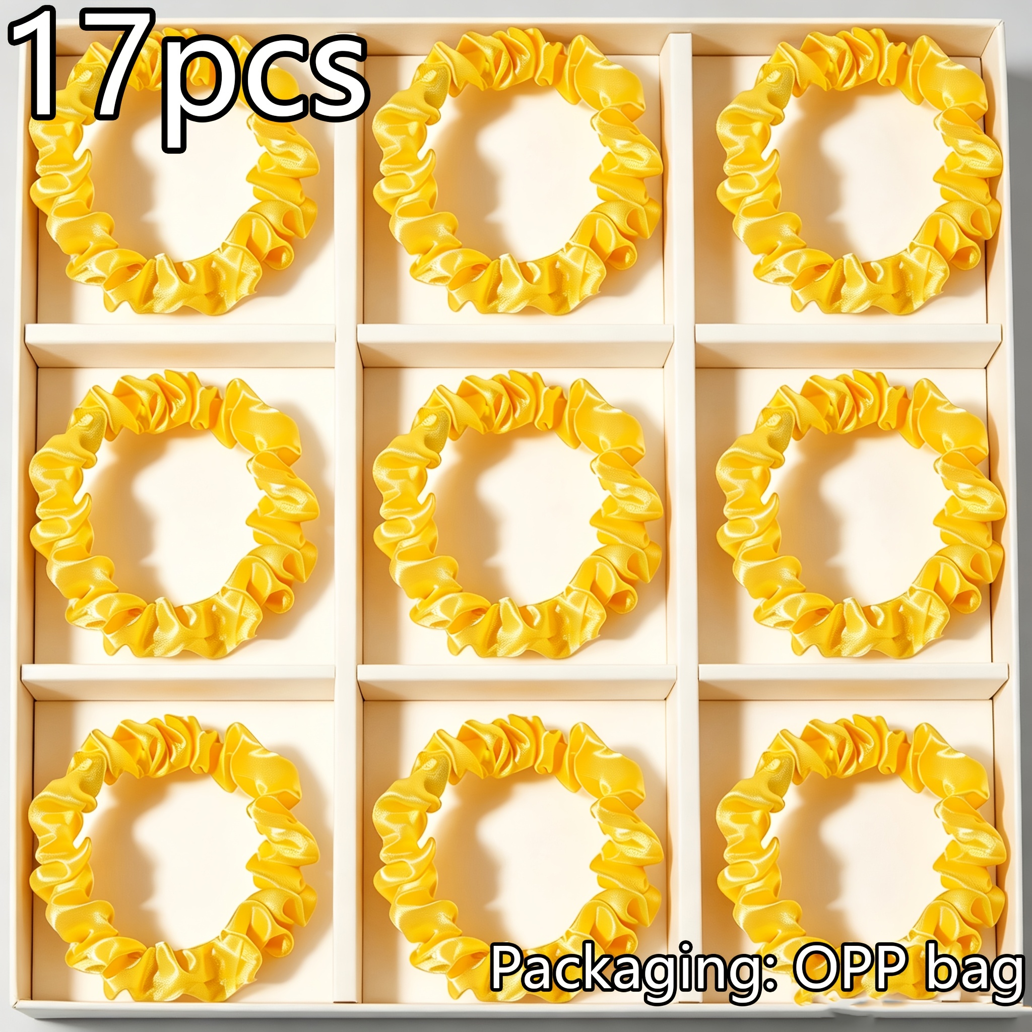 TEMU 17pcs High-end Minimalist Pleated Small Hair Ties, Suitable For Travel, Office, And Daily Wear, Versatile, High Elasticity, High And Low