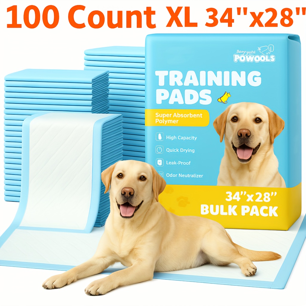 TEMU 100pcs 22''x22''/34''x28'' Super Absorbent Pet Urine Pads | 6-layer Leakproof Quick- With | Training & Housebreaking Supplies For
