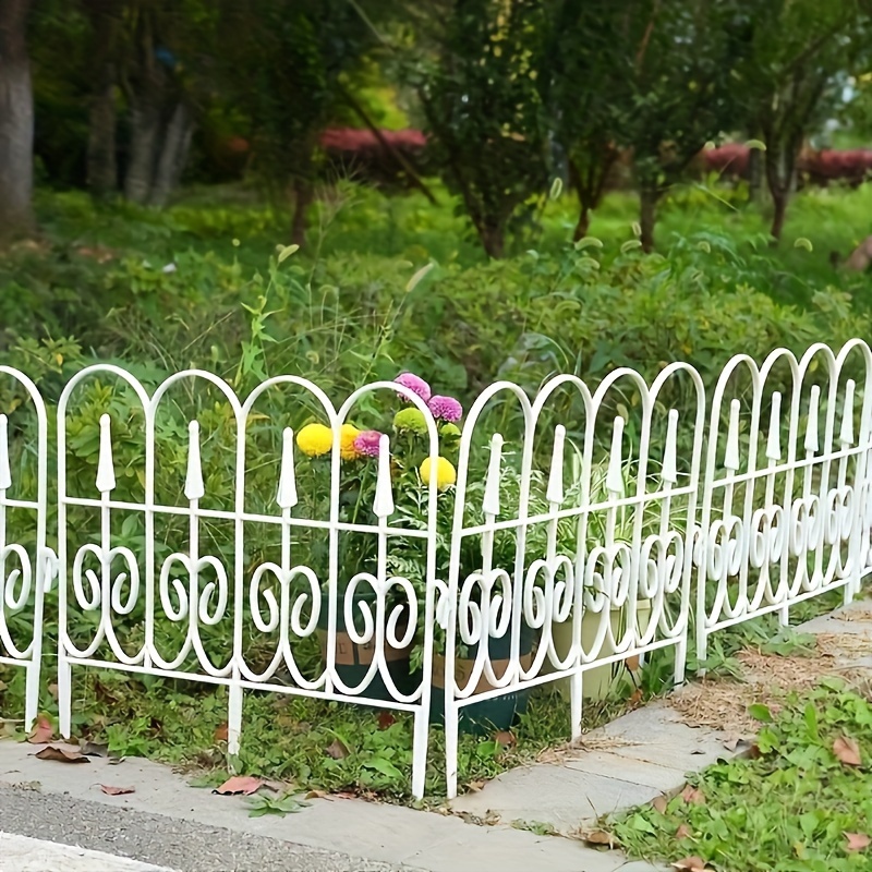 

5-pack Lightweight Plastic Garden Fence Panels - Decorative Outdoor Landscape Borders For Lawn, Flowerbeds & Pathways