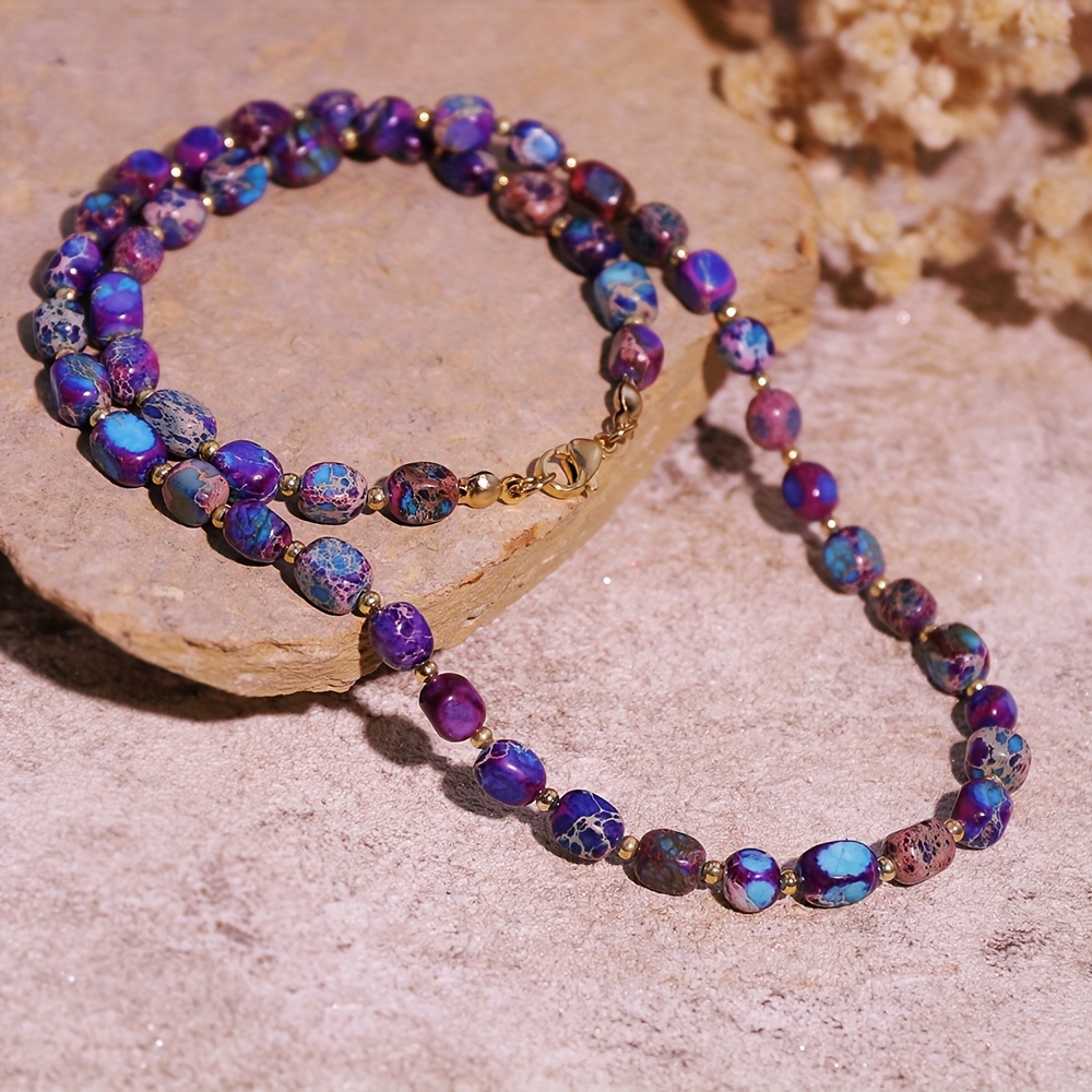 

- Purple Stone Necklace - , Jewelry For Mom