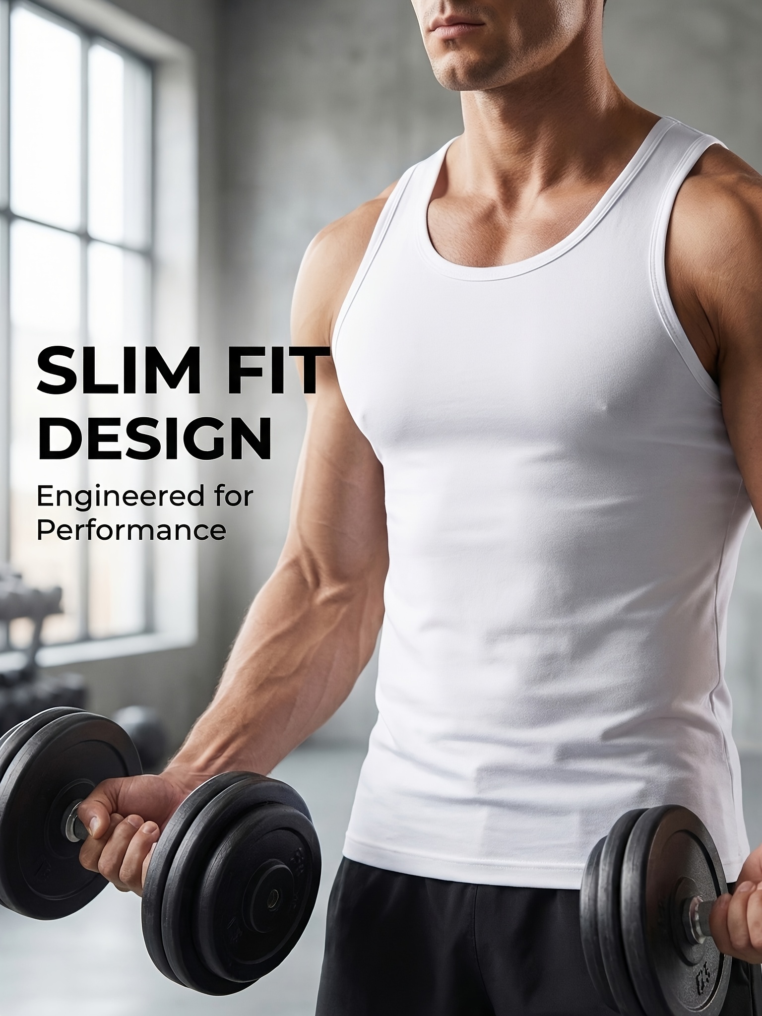 7pcs Men'S Casual Athletic Vests - Fashionable Solid Classic Round Neck Base Layer - Slight Stretch Breathable 100% Fabric - Suitable for Home Leisure - Fitness Running - Strength Training Wear