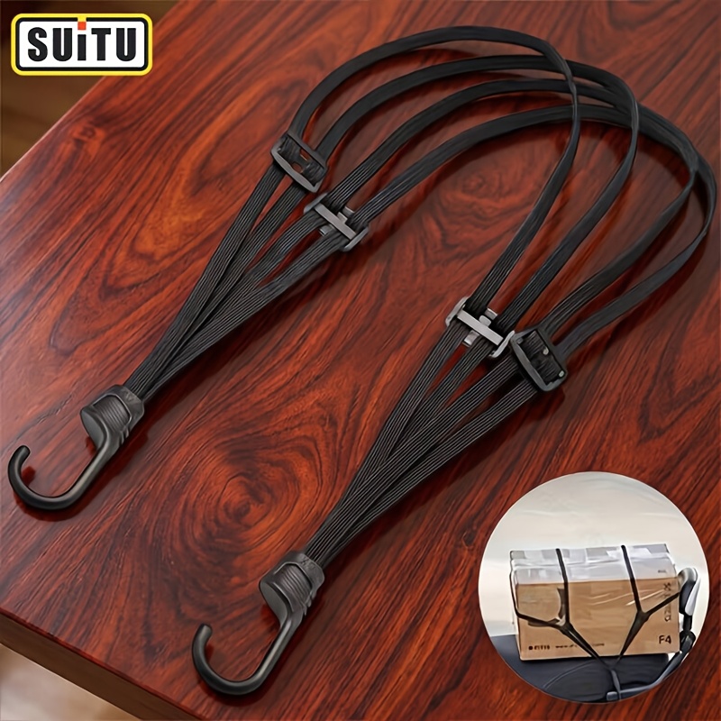 TEMU Suitu Elastic For Helmets & Luggage, With Adjustable Sliders. Stretchable, Durable, Multi-directional Webbing Disperses Pressure, Protecting Box