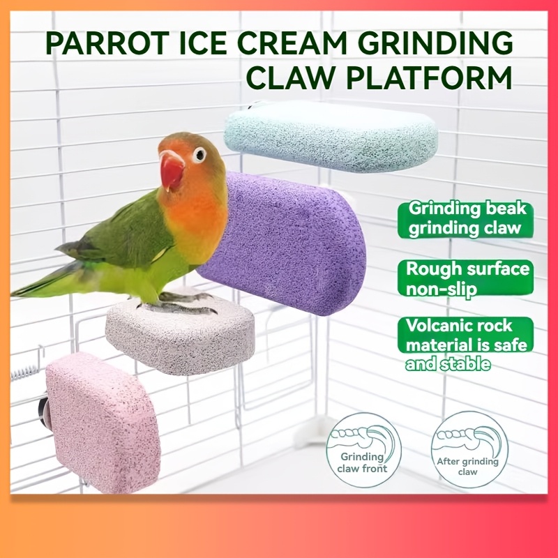 

1pc Parrot Perch & Chew Toy - Abs Resin, Non-electric Bird Cage Accessory For Trimming And Play