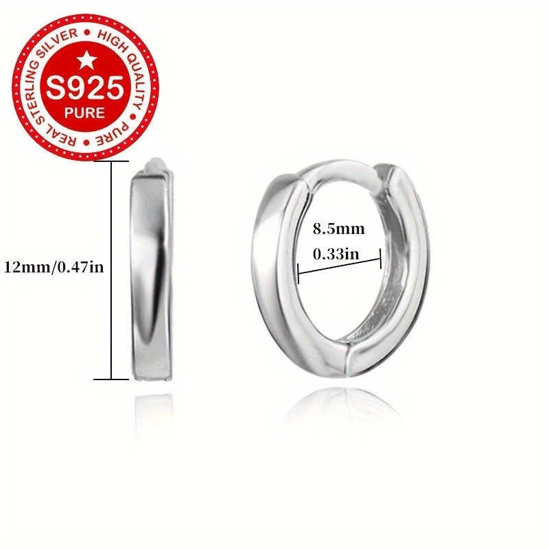 925 Pure Silver Hypoallergenic Circle Earrings