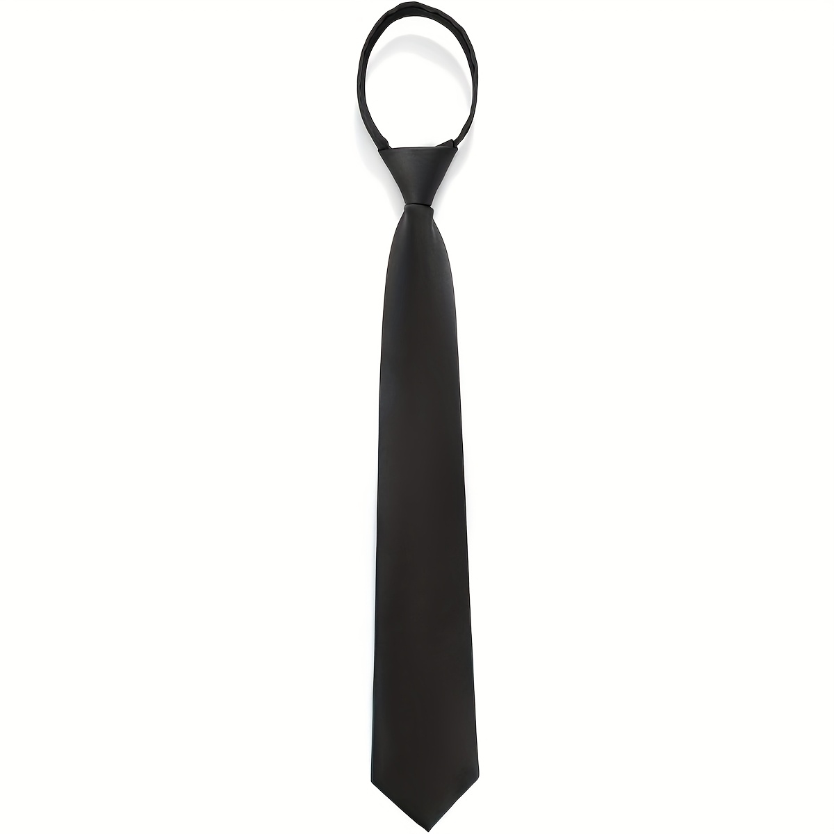 TEMU Men's Pull-over Tie, Easy No-tie Zipper Tie, Business Tie, Simple Solid Color Formal Tie, In