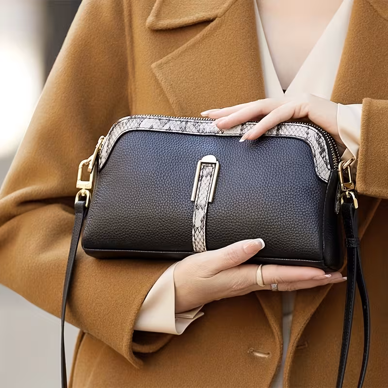 holiday gift genuine genuine leather crossbody bag 2025 new fashionable parent bag stylish commuter womens purse 5