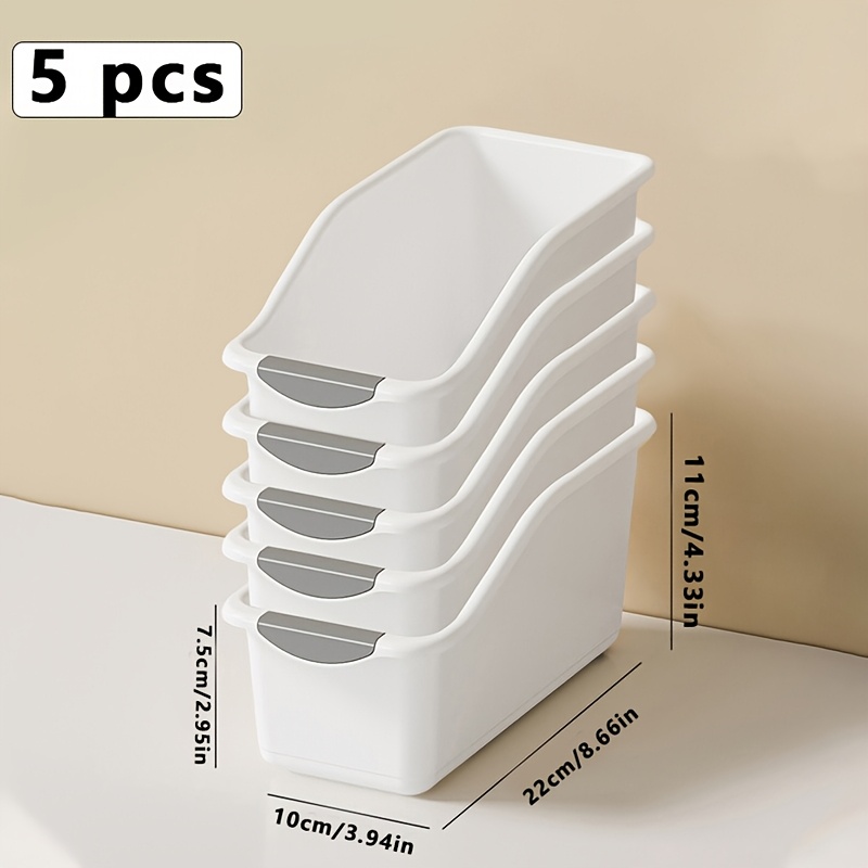 Image of 5pcs Arched Design Storage Gold-heavy Duty Plastic Bins, - Containers, For Under Sink, Pantry And Cabinet Organization-suitable For Cleaning Supplies, And Kitchen, Bathroom Storage For (no )