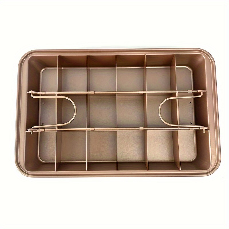 non stick carbon steel brownie pan dividers removable bottom