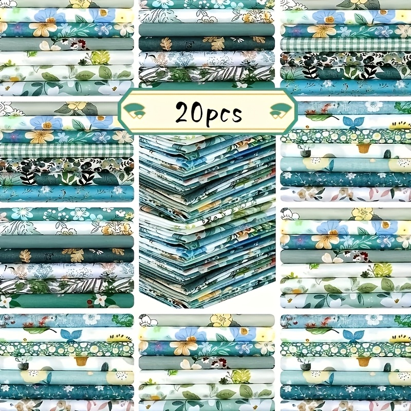 

20pcs Vibrant Floral & Nature-themed Fabric Squares - Ideal For Diy Crafts, Doll Clothes, Patchwork Bedding & Home Decor - Botanical Print, Zebra & Giraffe Patterns - Enthusiasts, Doll Making Fabric