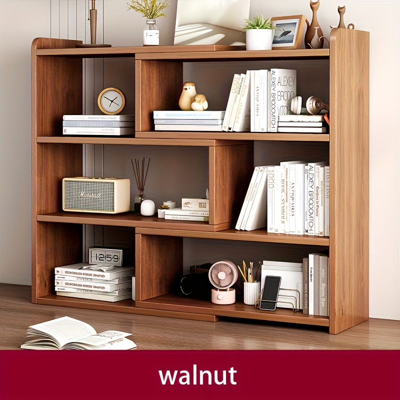 3 tier wooden desktop bookshelf vertical storage organizer for office and wood bookshelf for books and accessories freestanding design independent structure bookshelve details 1