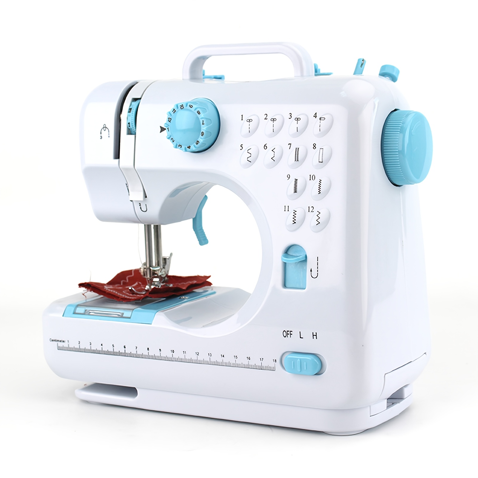 TEMU 505a Sewing Machine For Beginners, 12 Needle Electric Sewing Machine, Portable Mini Sewing Machine, Double Thread, Home Sewing Machine, Blue
