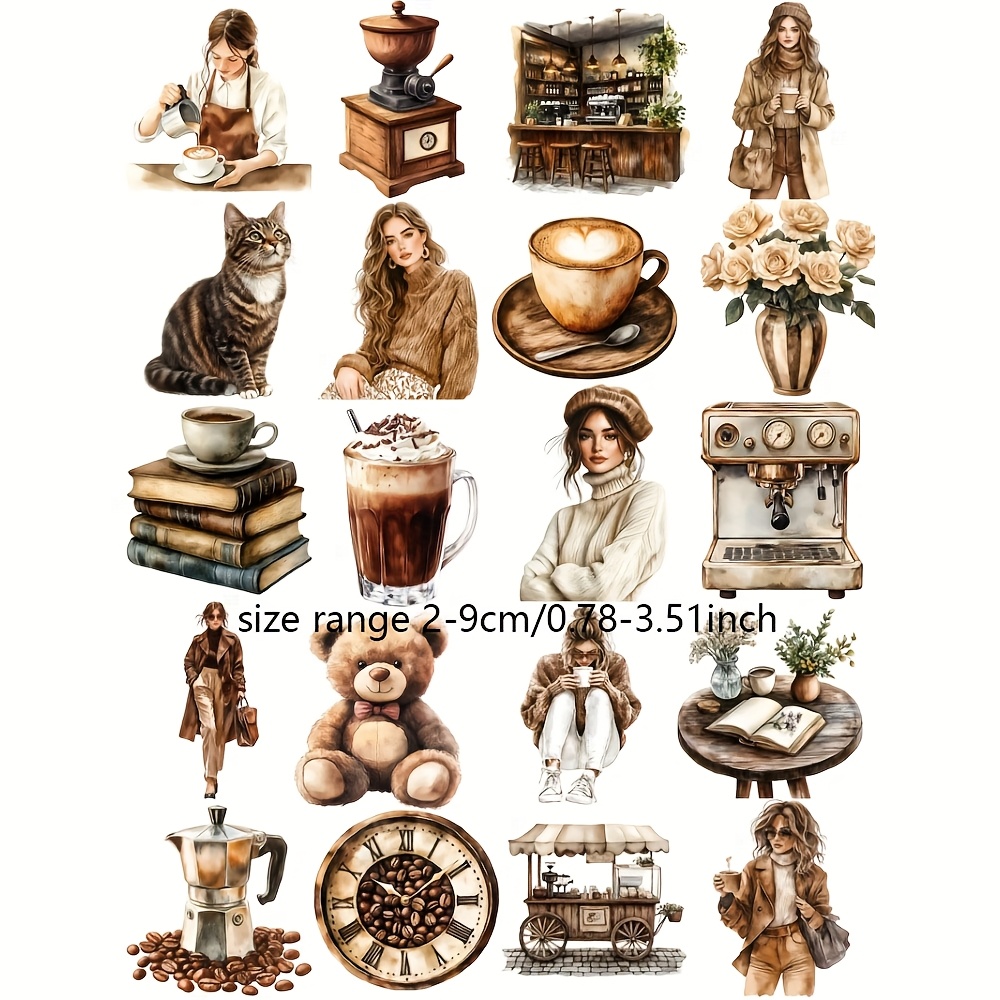 Image of A Pack Of Stickers, Creative Handmade Stickers For Scrapbooking, Journals, Notebooks, Photo Albums, Stationery Stickers, Materials, Junk Journal Stickers