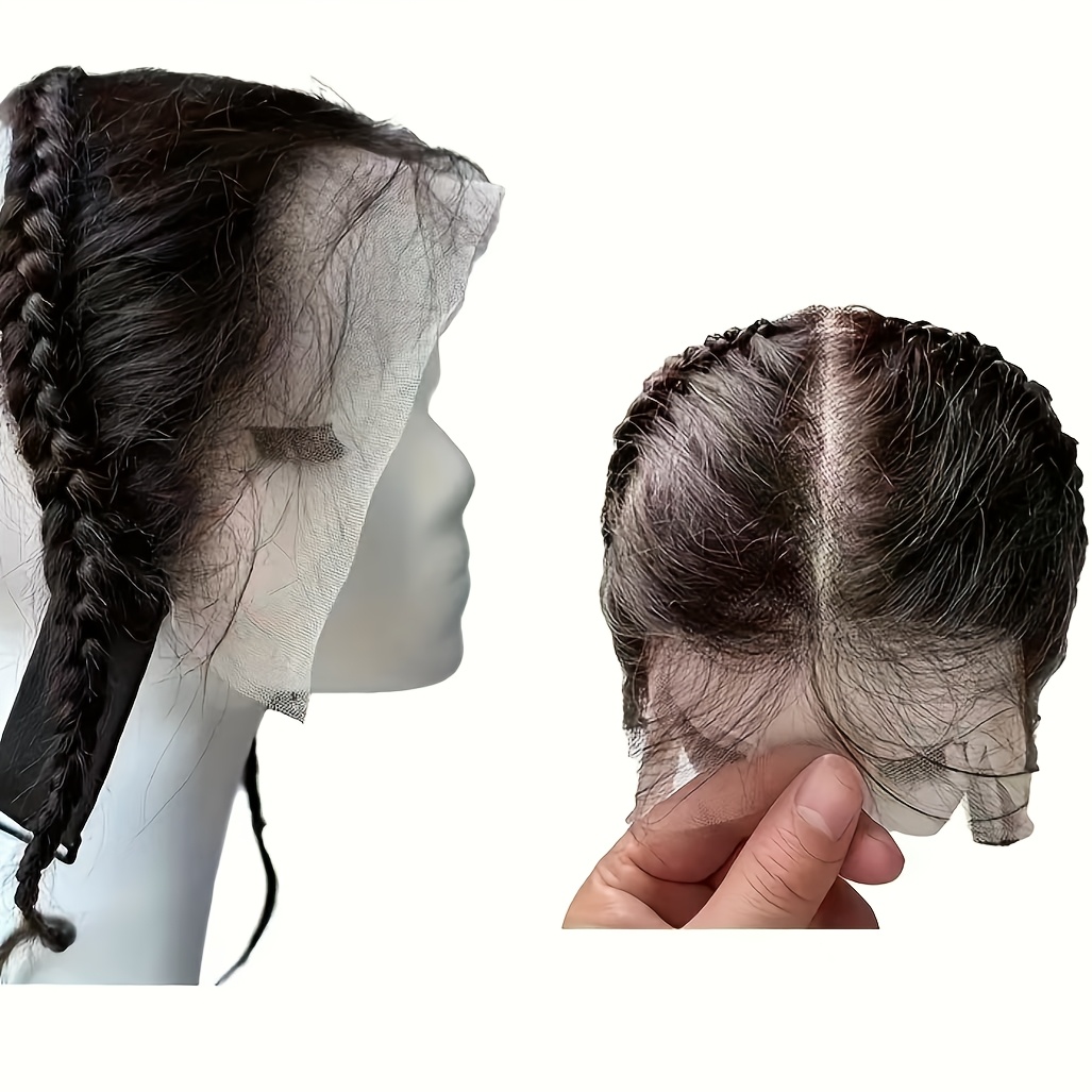 TEMU 13X4 Lace Frontal mit Zöpfen | Hochwertige neue Frisuren, brasilianisches Echthaar, glatt, 25,4 cm für Stirnband-Perücken