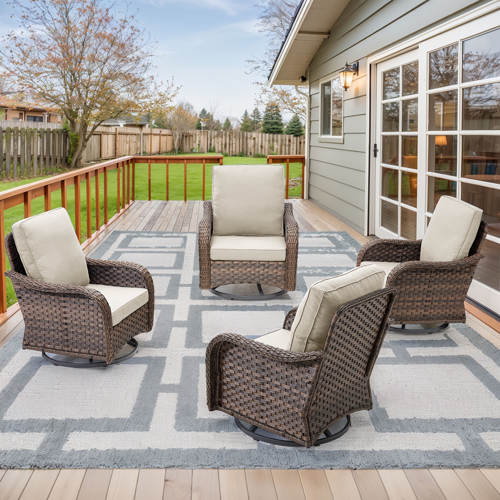 Wicker Better Homes And Gardens Rocker Outdoor 4pcs Swivel Rocker