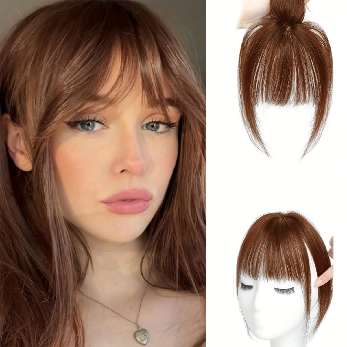 womens   clip in hair bangs synthetic fiber straight fringe hairpiece natural looking   volume lightweight suitable for all french bangs extension details 10