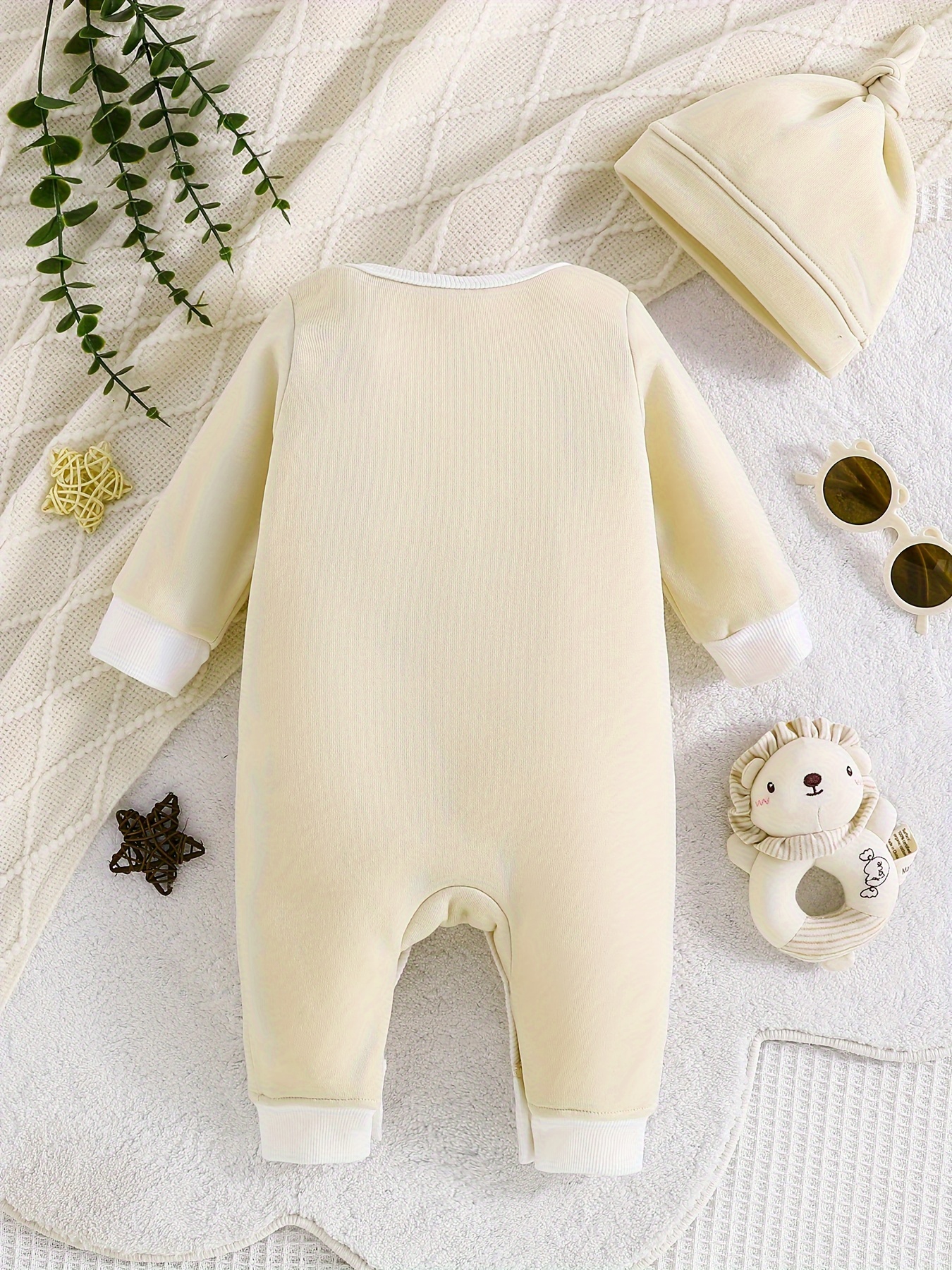 baby boys winter romper soft warm long sleeve snap closure Temu