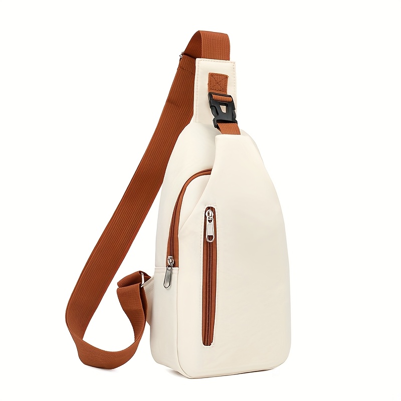 E-shop Modische Damen Brusttasche, hochwertige Nylon Umhängetasche, leichte Reisetasche, kontrastfarbene Brusttasche