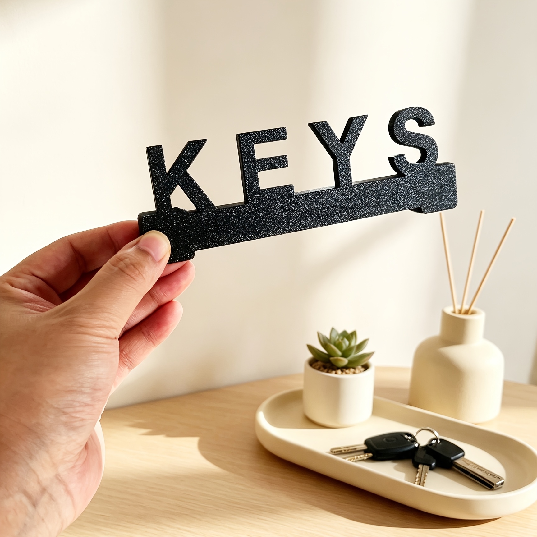 Wall-Mounted Key Rack with Entryway Shelf and Hooks