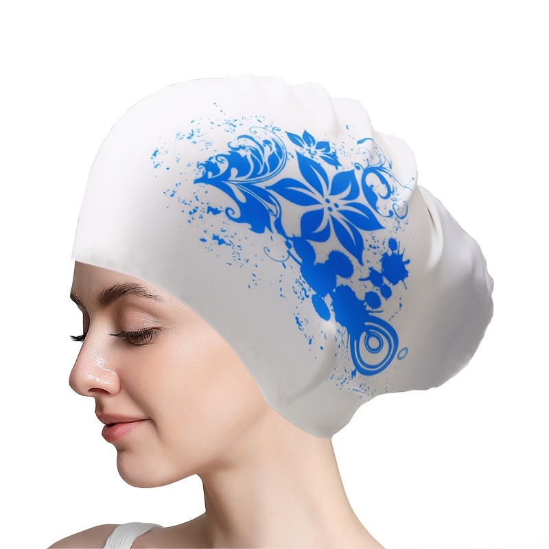 swimming cap for long hair by large silicone swim cap for women men and     for long hair Product details 10