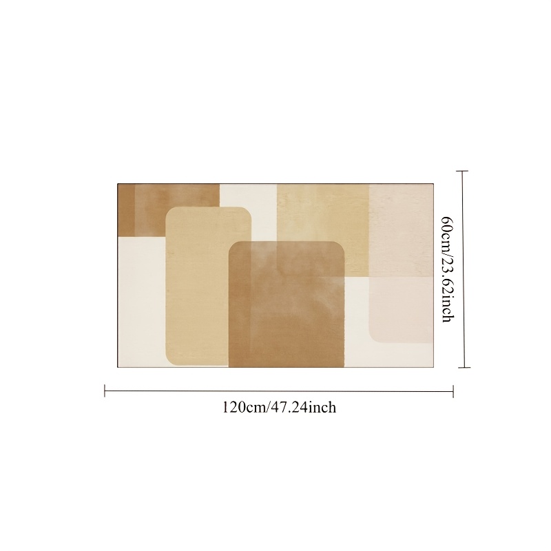 TEMU Alfombra Decorativa de a Cachemira +1000g +10mm Estilo Crema Marrón y , Minimalista con Bloques de Color para Dormitorio, Pasillo o Sala, y