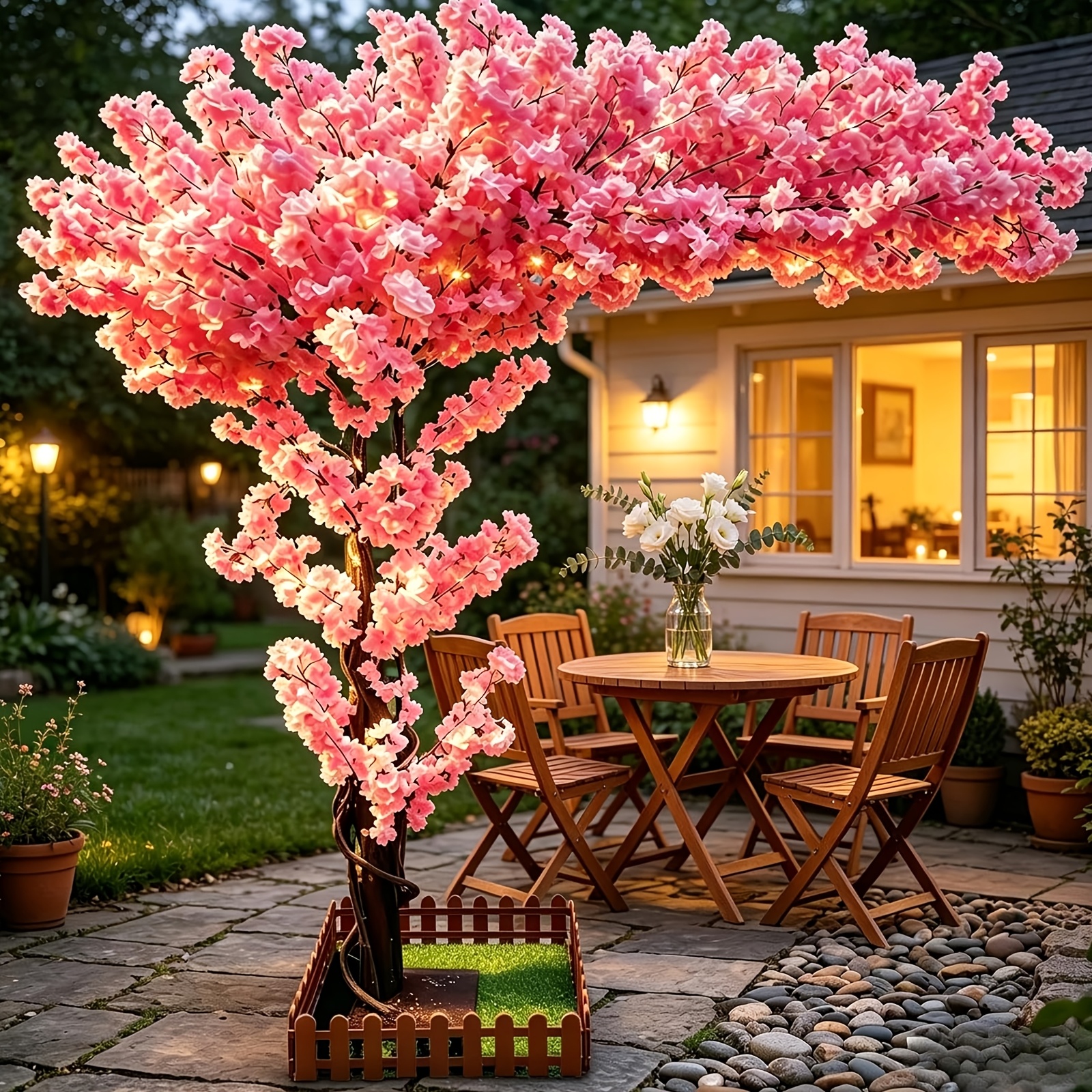 TEMU Artificial Cherry Trees, Christmas Decoration Large, Handmade Light , , Indoor Outdoor Home Office Party Wedding(sizes: 1.8×1.2m/ 2×1.5m)