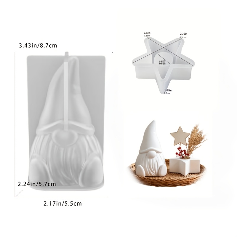 TEMU Moule en : Lot de 2 moules en silicone pour décorations de Noël gnome et