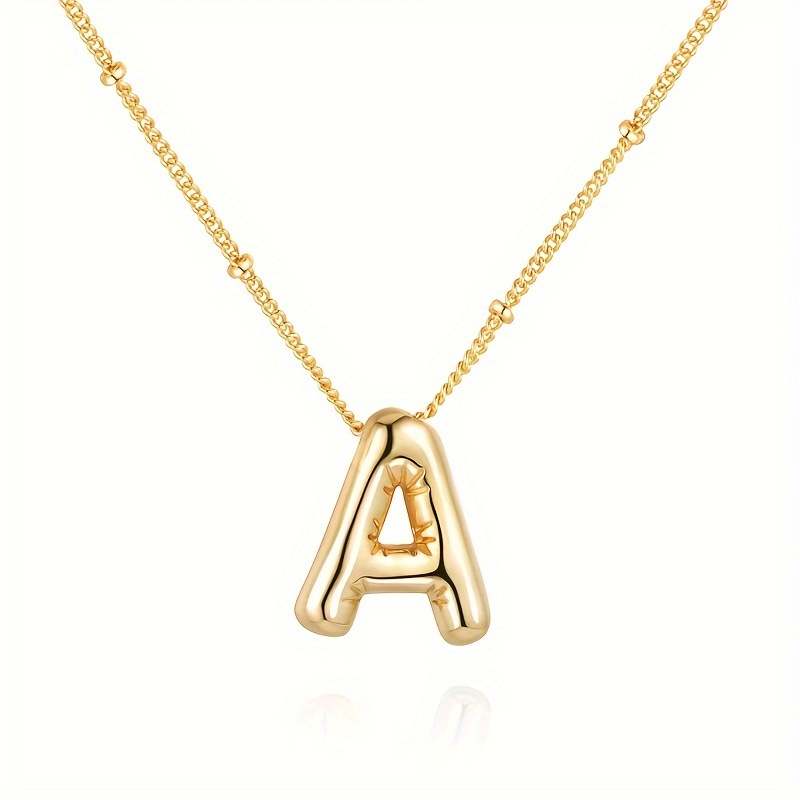 

Bubble Letter Necklace Balloon Initial Necklaces For Women Girls Dainty Alphabet Pendant 18k Gold Plated Puffy Name Personalized Jewelry Gift