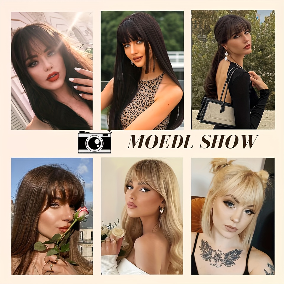 dark   clip in bangs   fringe hairpiece for natural looking volume and length hair accessories halloween christmas details 5