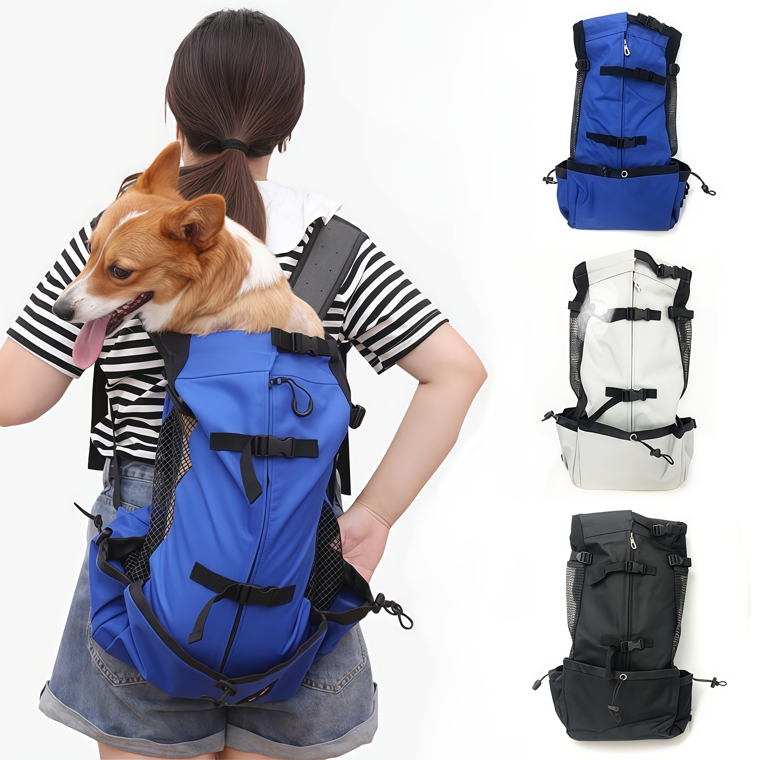 high strength nylon pet backpack suitable for small and medium sized dogs high quality breathable cycling backpack outdoor travel pet supplies