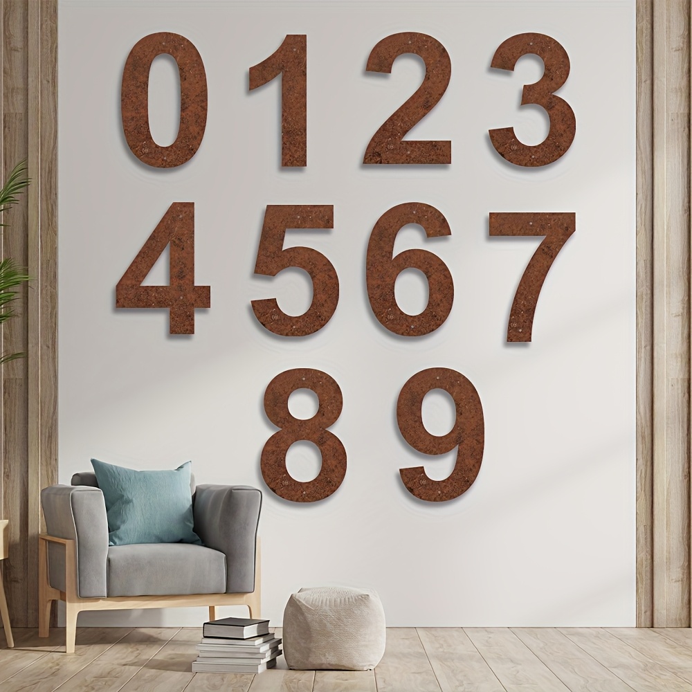 TEMU Custom Modern Ironwork Rusted 0-9 Numbers And A-z Letters, Retro License Plate, Suitable For House Numbers, Customized Shop Address Number