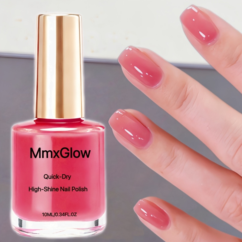 Quick-Dry Nail Strengthening Oil - Clear Peach Nude Pink - Long-Lasting Gloss - Suitable for Weak or Soft Nails