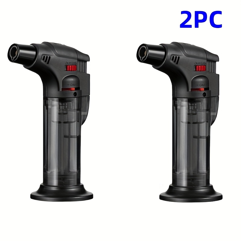 TEMU (without Built-in Butane Gas) 2pcs Torch Lighters, Refillable Kitchen Butane Gas , Suitable For All Butane Canister Blowtorch With Safety Lock