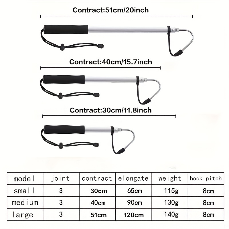 Fishing Gaff Hook, Retractable Fishing Gripper with Stainless Fishing Spear  Hook Tackle for Fishing Ice Fish Accissories for Saltwater Fishing