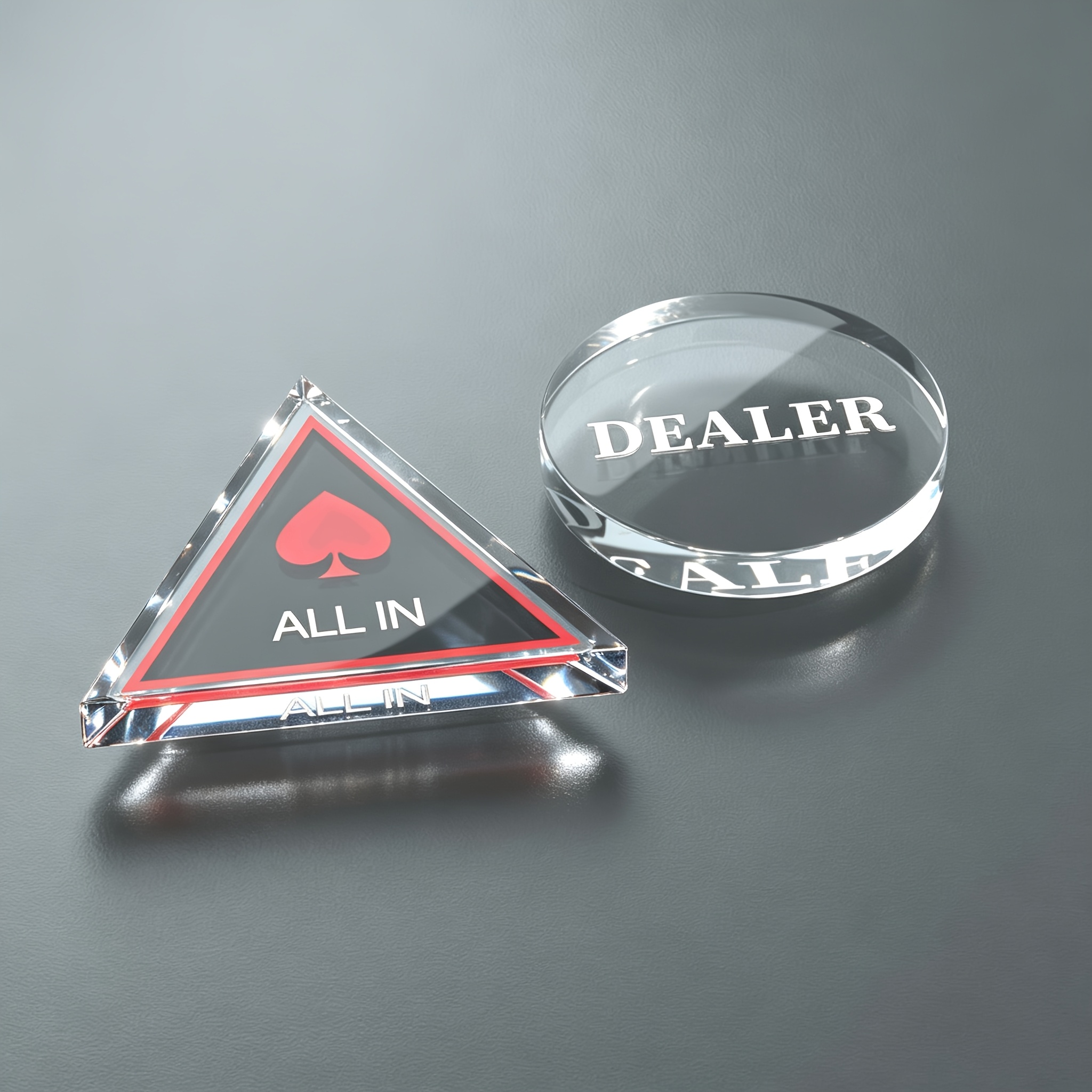 TEMU [Ensemble de 2 pièces] Bouton rond pour jeu de poker, DEALER en cristal, ajouts pour jeux de cartes de table, composants de jeux de cartes de