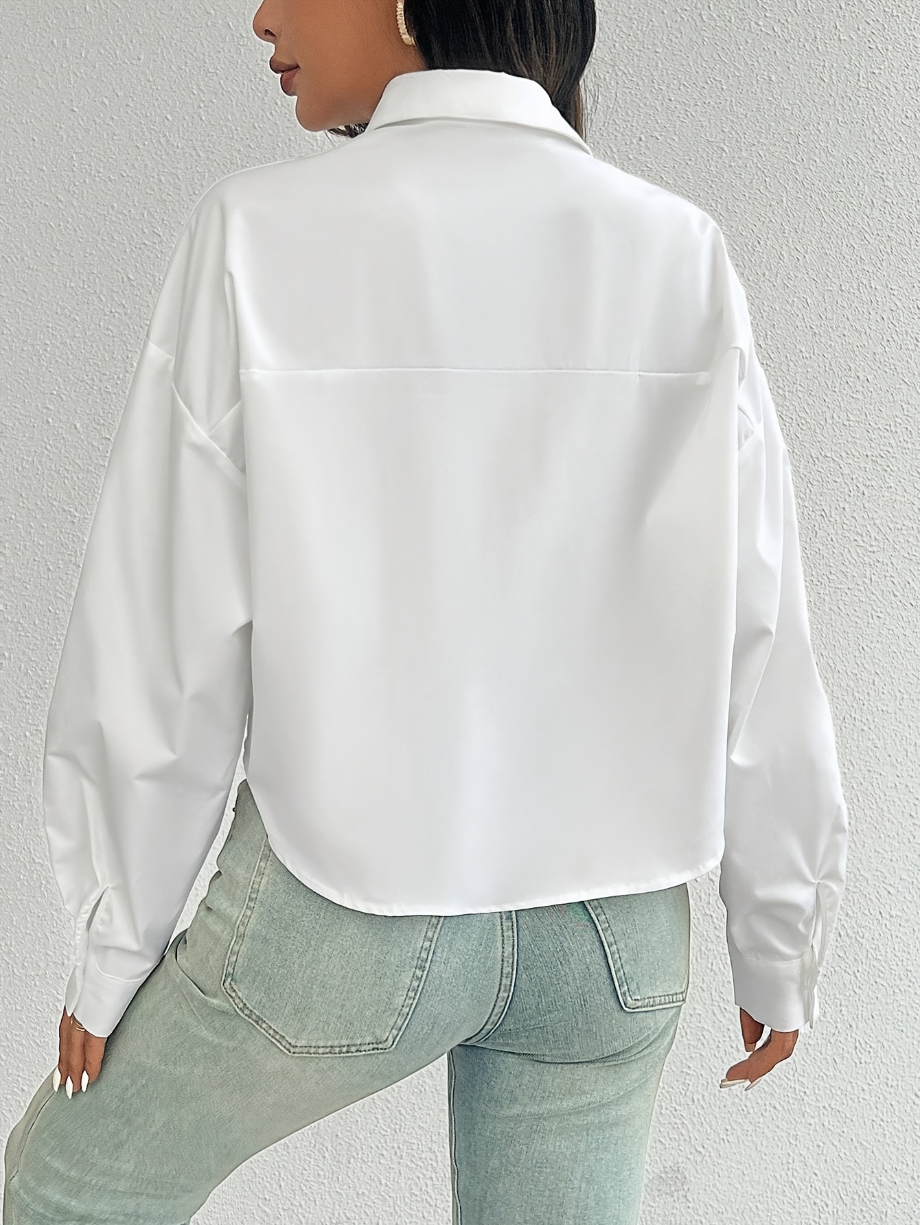 stylish white short sleeve blouse women relaxed fit classic Temu