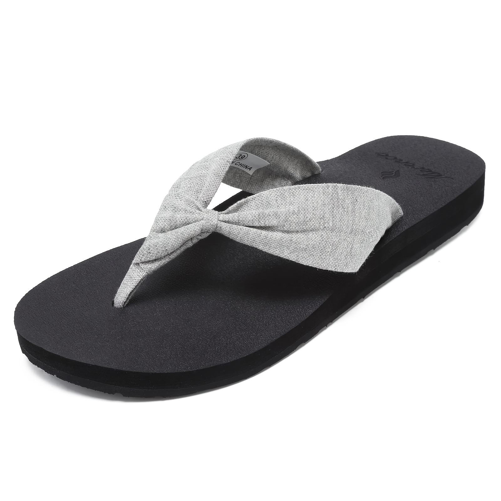 womens lightweight flip flops comfortable non slip eva sole flat heel striped pattern indoor outdoor beach slippers for summer casual slip   summer sandals casual flip flops eva sole slippers strappy sandals Product details 0