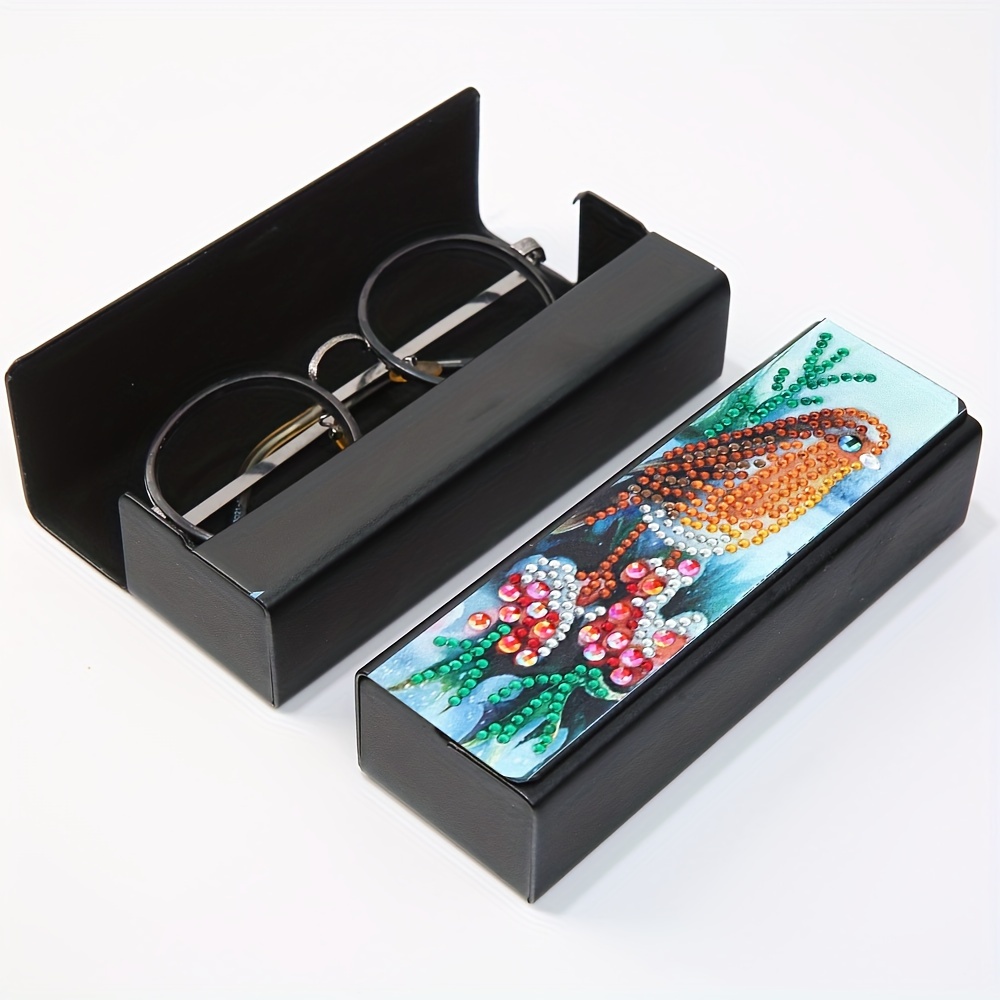 

Diy 5d Diamond Painting Glasses Case Kit With Animal Theme, Handcraft Pu Leather Glasses Storage Box With Irregular Shaped Diamonds, Artistic Eyewear Pouch For Gifts And Travel