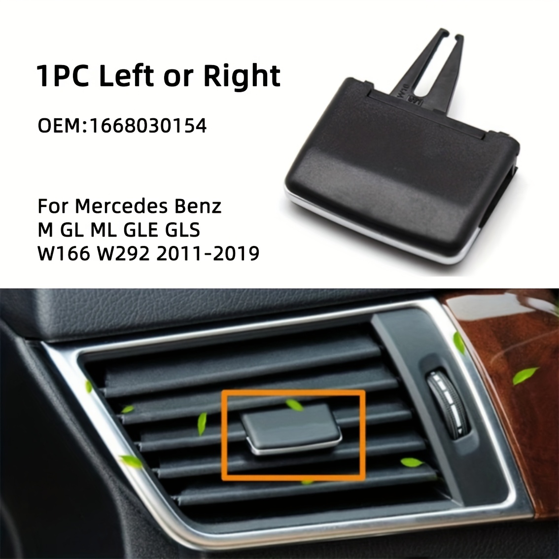 TEMU Front Rear Conditioner Ac Vent Grille Tab Clip Slider For M Gl Ml W166 W292 2011-2019