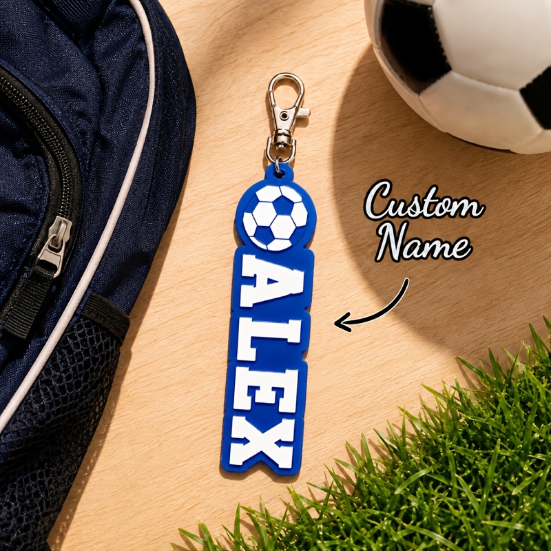 TEMU [Personalizzato] 1 pz Portachiavi Calcio Personalizzato con , Ciondolo Sportivo a Forma di da Calcio, Targhetta in Acrilico, Ciondolo per ,